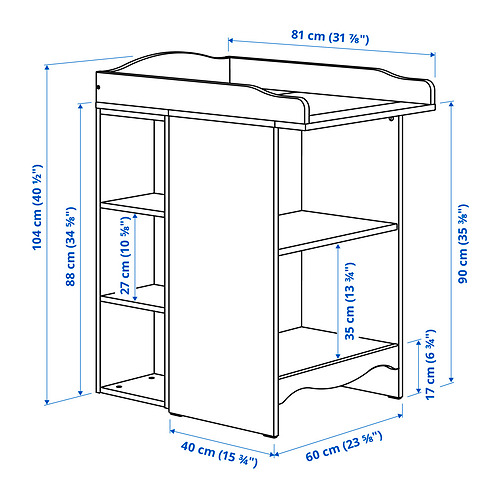 SMÅGÖRA, changing table/bookshelf with 2 shelfs. 6 of 6 open dialog