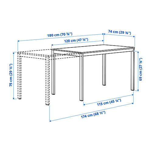VIHALS, extendable dining table and 6 chairs. 8 of 9 open dialog