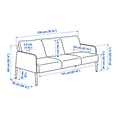 GLOSTAD, sofá 3 plazas con chaiselongue. 7 de 8 abrir diálogo
