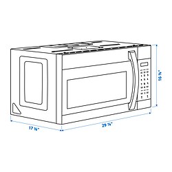 Measurement Illustration - SKALLEBO Over-the-range microwave