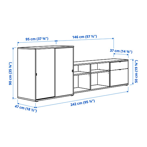 VIHALS, mueble TV con almacenaje. 3 de 4 abrir diálogo