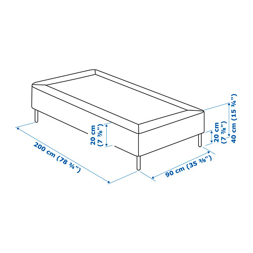 Ilustración con medidas del producto: LYNGÖR.