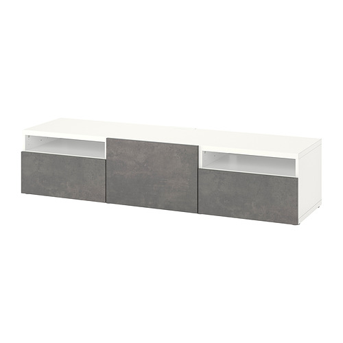 BESTÅ, TV unit with drawer runner, push-open. 1 of 8 open dialog