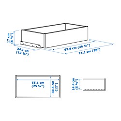 Measurement Illustration - KOMPLEMENT drawer with framed front