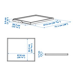 Ilustración de medidas - KOMPLEMENT bandeja extraíble