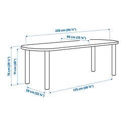 Ilustración de medidas - STOCKHOLM 2025 mesa de comedor