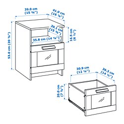 Ilustración de medidas - BRIMNES Muebles dormitorio juego de 3