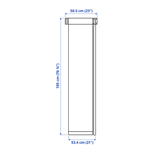 Measurement Illustration - FRIDANS blackout roller blind