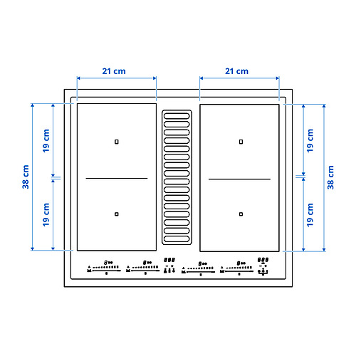 TÄCKNAN, placa inducción con extractor integrado. 13 de 15 abrir diálogo