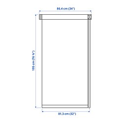 Measurement Illustration - FRIDANS blackout roller blind