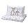 Variación actual: blanco beige/estampado de conejos, 305 hilos, 110x125 cm