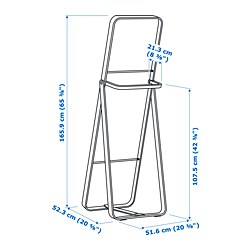 Measurement Illustration - IKORNNES floor mirror