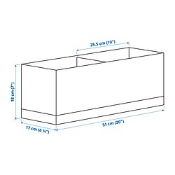 Ilustración de medidas - STUK caja con compartimentos