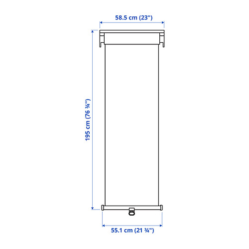 Measurement Illustration - TRETUR blackout roller blind