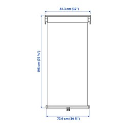 Measurement Illustration - TRETUR blackout roller blind