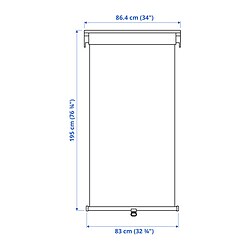 Measurement Illustration - TRETUR blackout roller blind