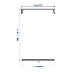 Measurement Illustration - TRETUR blackout roller blind