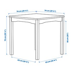Ilustración de medidas - HAUGA mesa de comedor