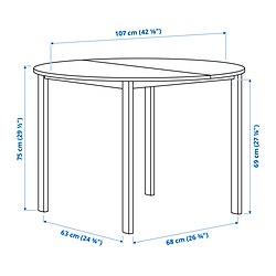 Measurement Illustration - VIHALS round dining table