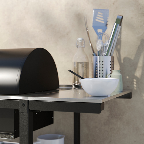 GRILLSKÄR, charcoal grill with side table. 3 of 4 open dialog