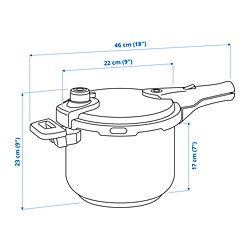 Ilustración de medidas - IKEA 365+ olla de presión