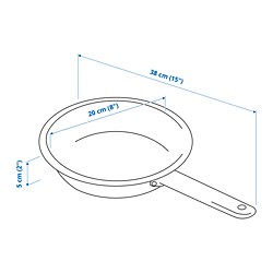 Ilustración de medidas - IKEA 365+ sartén