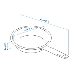 Ilustración de medidas - IKEA 365+ sartén