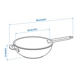 Ilustración de medidas - IKEA 365+ wok