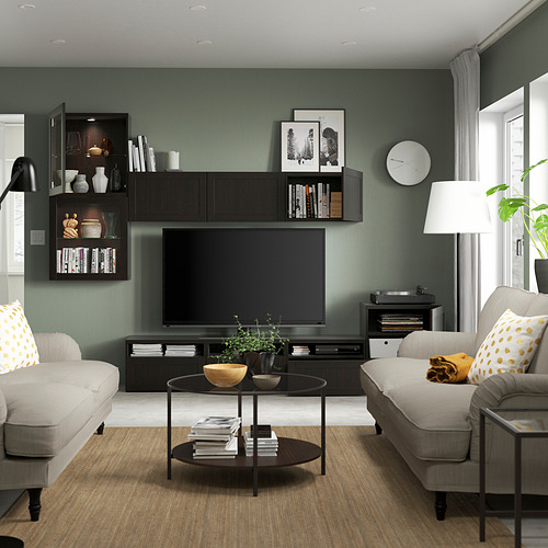 BESTÅ, TV storage combination with drawer rail, soft close. 2 of 11 open dialog