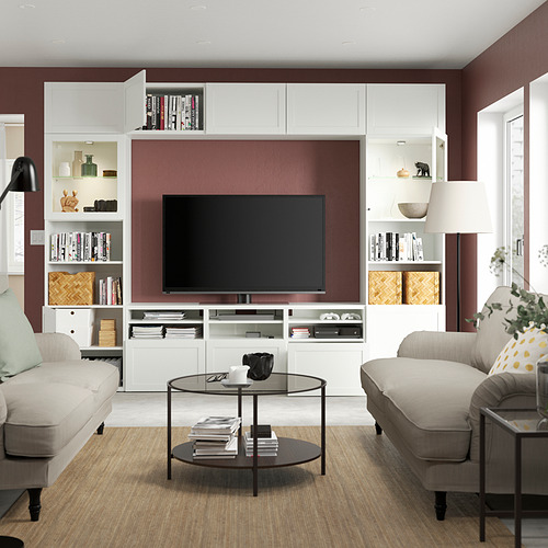 BESTÅ, TV storage combination with drawer rail, push-open. 2 of 8 open dialog