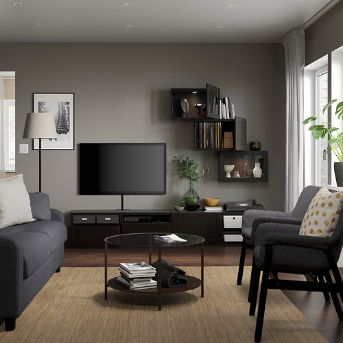 BESTÅ, TV storage combination with drawer rail, pusch-open. 3 of 11 open dialog