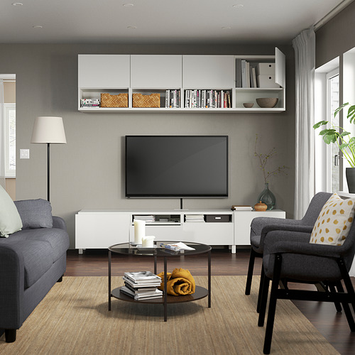 BESTÅ, TV storage combination with drawer rail, push-open. 2 of 10 open dialog