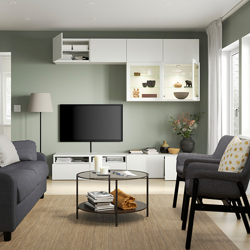 BESTÅ, TV storage combination with drawer, push-open. 2 of 10 open dialog