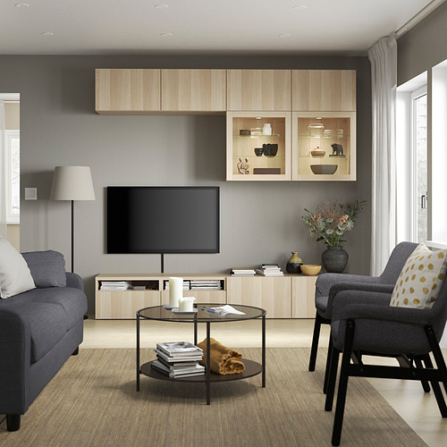 BESTÅ, mueble TV con riel para cajón, apertura presión. 3 de 9 abrir diálogo