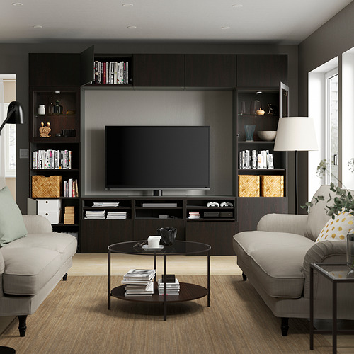 BESTÅ, TV storage combination with drawer rail, push-open. 2 of 10 open dialog