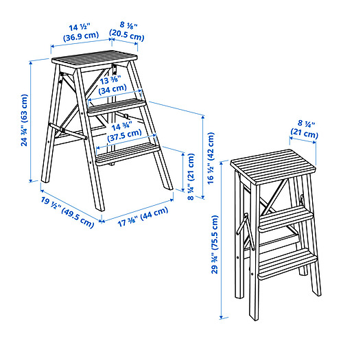 BEKVÄM, stepladder, 3 steps. 8 of 8 open dialog