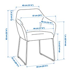 Ilustración de medidas - MÖRBYLÅNGA/TOSSBERG mesa de comedor y 6 sillas