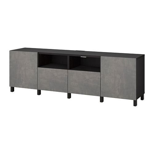 BESTÅ, TV bench with drawer runner, soft-closing. 1 of 8 open dialog