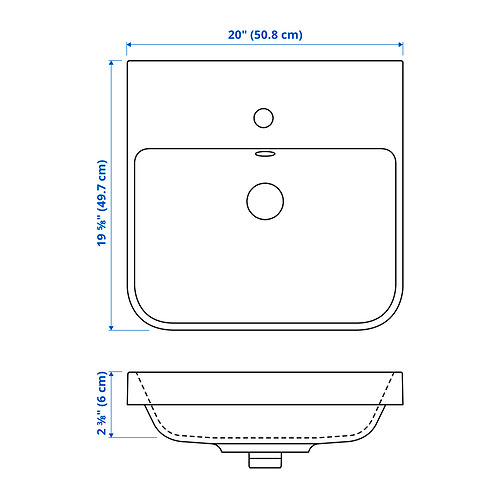 BACKSJÖN, semi-recessed sink. 2 of 2 open dialog