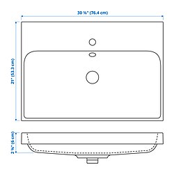 Measurement Illustration - BACKSJÖN sink