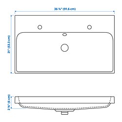 Measurement Illustration - BACKSJÖN sink with water trap