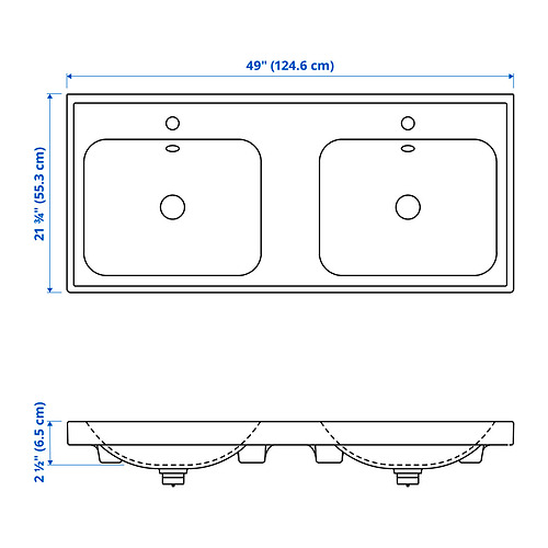 ORRSJÖN, double sink with water trap. 2 of 2 open dialog