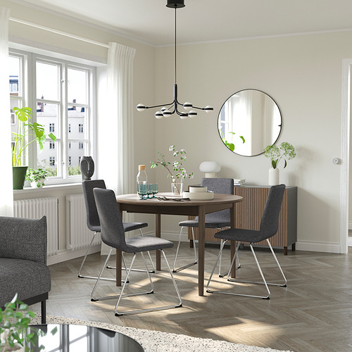 SKANSNÄS / LILLÅNÄS, extendable round table and 4 chairs. 2 of 7 open dialog