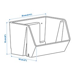 Ilustración de medidas - FODERTRÅG organizador para escritorio/pared