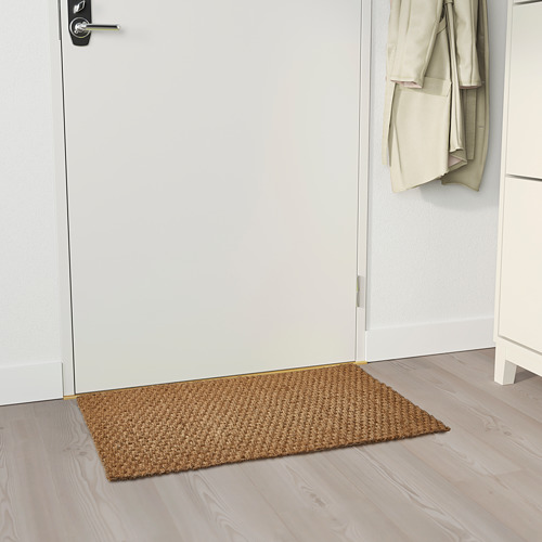 Felpudo SINDAL: tostado, fibra de coco, rectangular, texturizado.