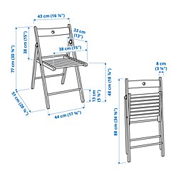 Measurement Illustration - FRÖSVI folding chair