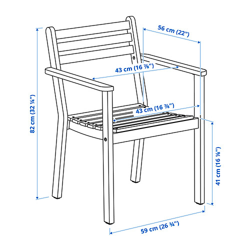 ASKHOLMEN, outdoor table and 4 armchairs. 4 of 4 open dialog