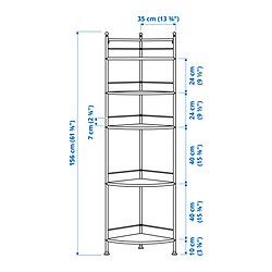 Measurement Illustration - FRÖSJÖN corner shelf unit
