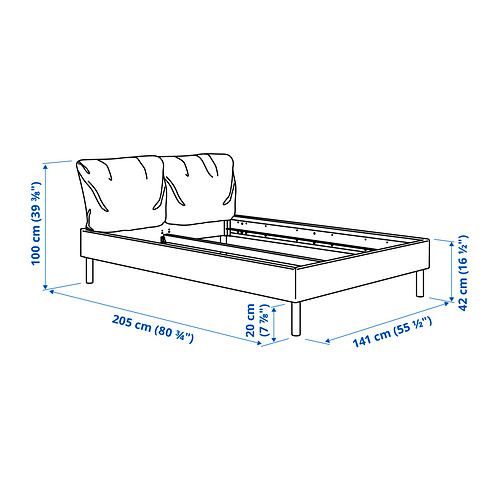 SAGESUND, upholstered bed frame Full. 12 of 13 open dialog