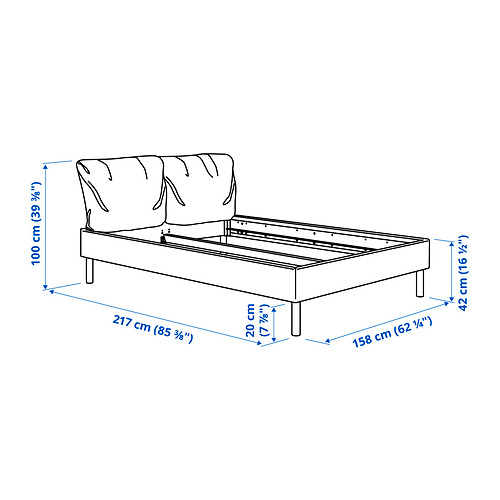 SAGESUND, upholstered bed frame Queen. 12 of 13 open dialog